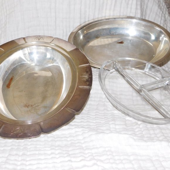 3 Piece Silver and Glass Set - Picture 2 of 6